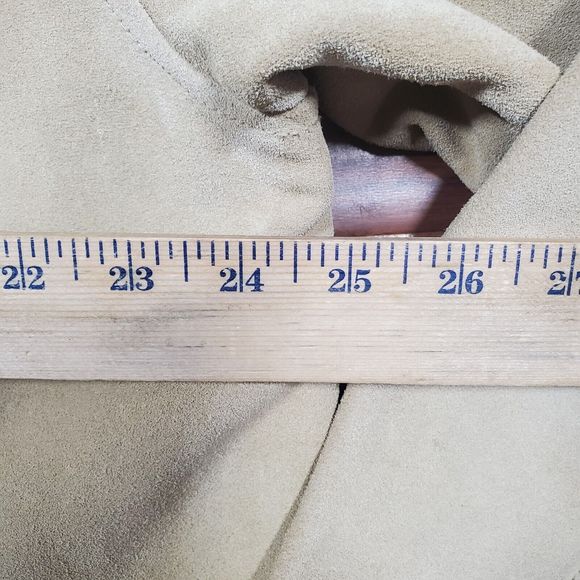 Vintage Banana Republic Heavy Duty Tan Suede Leather Button Jacket men’s Large - Picture 5 of 12